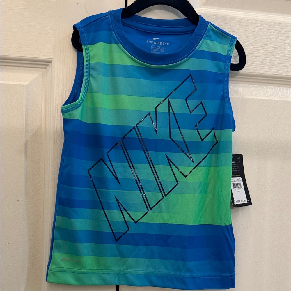NWT Nike Boys Striped Dri-fit Tank Top Sz5